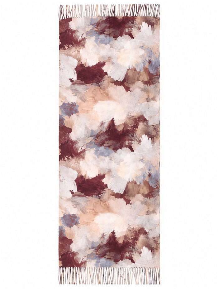 Écharpe à imprimé floral abstrait avec franges
