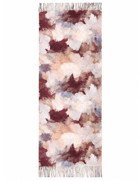 Écharpe à imprimé floral abstrait avec franges