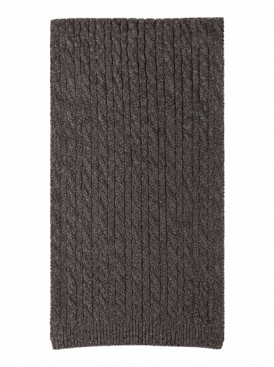 Geflochtener Strickschal mit Reiterstickerei