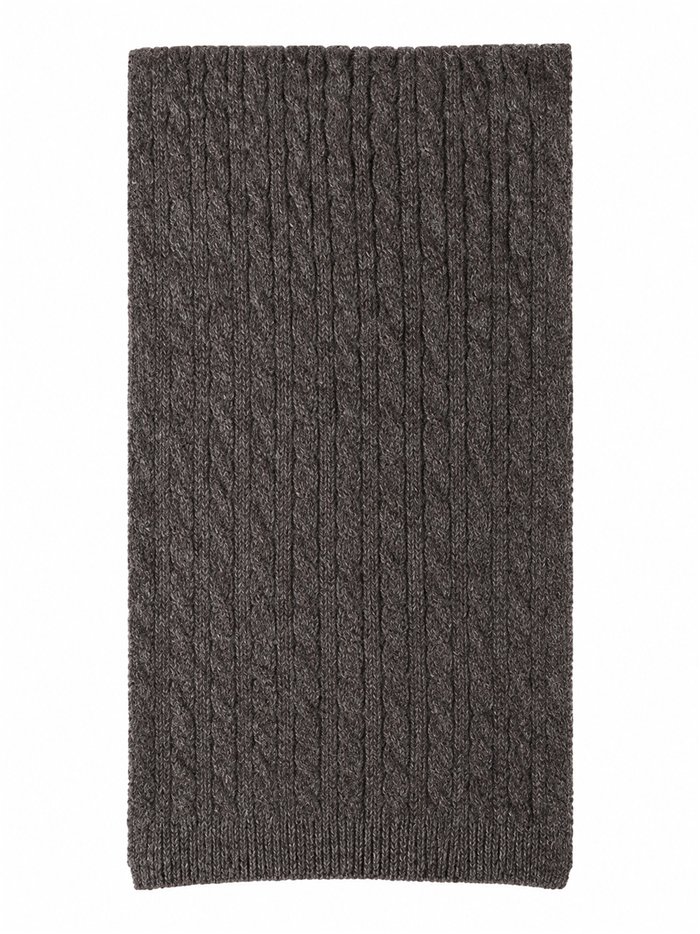 Geflochtener Strickschal mit Reiterstickerei