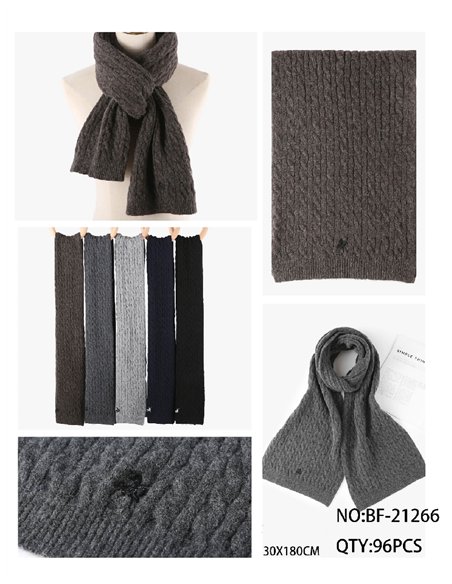 Geflochtener Strickschal mit Reiterstickerei