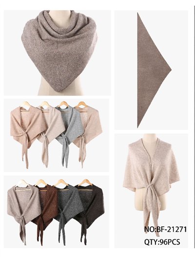 Subtle shimmer knit triangle wrap 2