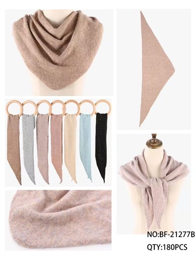 Shimmer-flecked triangle neck scarf with mini sequins 2