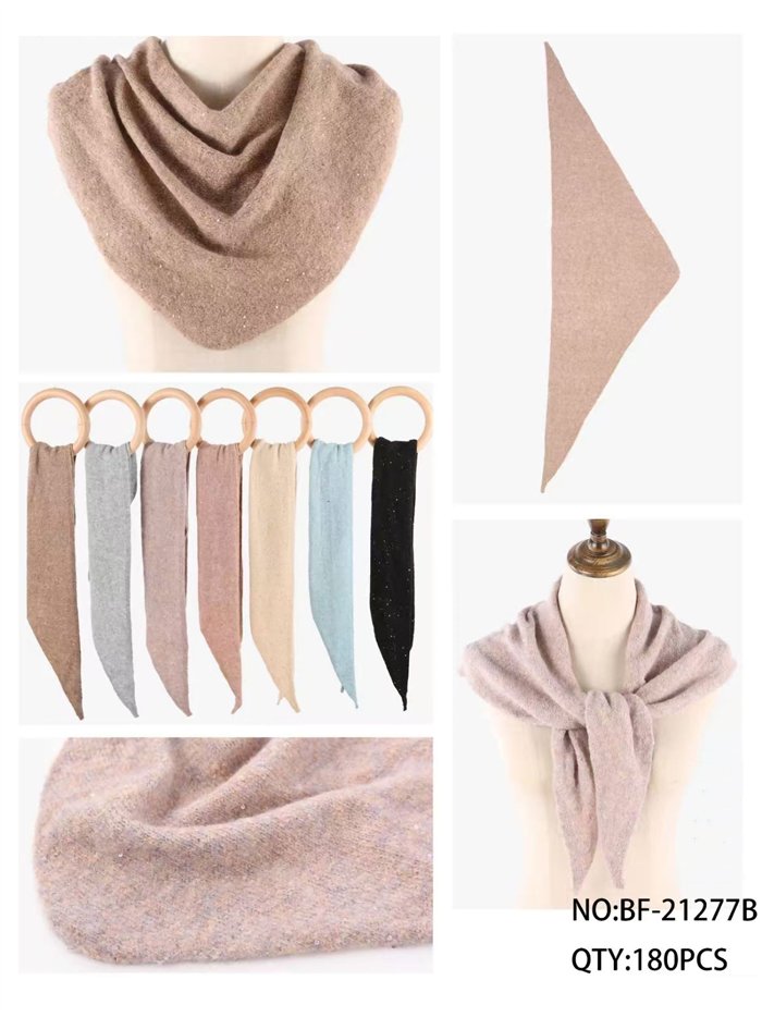 Shimmer-flecked triangle neck scarf with mini sequins