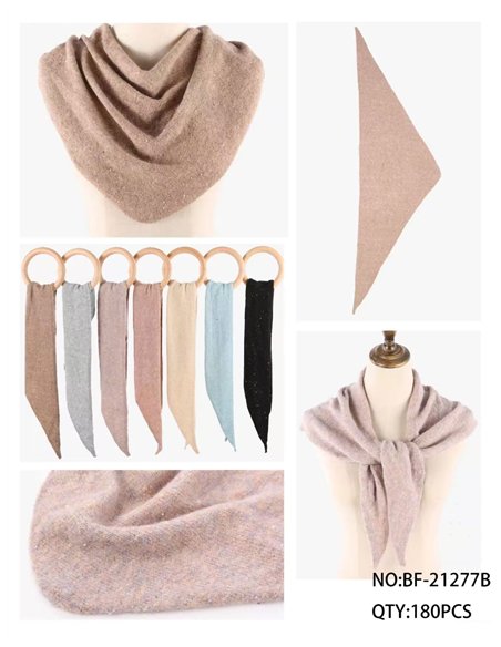 Shimmer-flecked triangle neck scarf with mini sequins