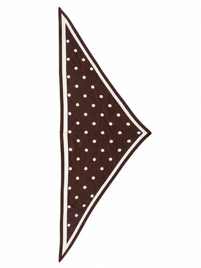 Écharpe triangulaire tricotée à pois avec bordure contrastée