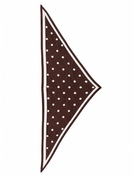 Écharpe triangulaire tricotée à pois avec bordure contrastée