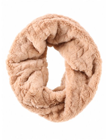 Braided-effect faux fur snood