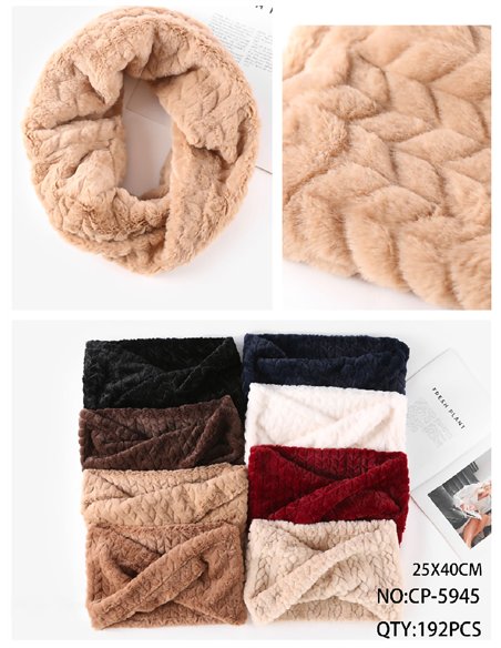 Braided-effect faux fur snood
