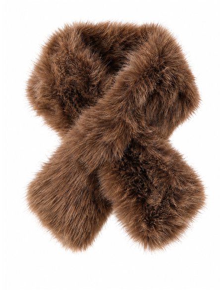 Cuello cruzado de pelo sintético