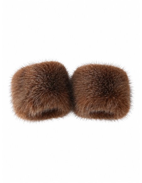 Poignets en fourrure synthétique effet vison