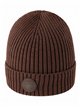 Gorro de punto canalé con aplique circular