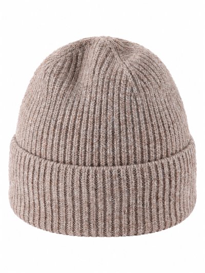 Gorro de punto canalé con vuelta ancha