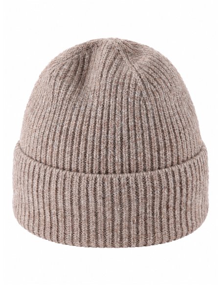Gorro de punto canalé con vuelta ancha
