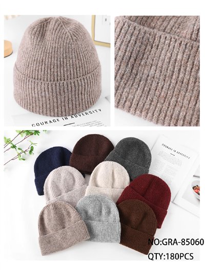 Gorro de punto canalé con vuelta ancha 2