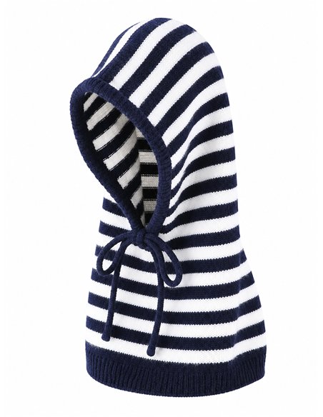 Balaclava de punto rayas con cordón