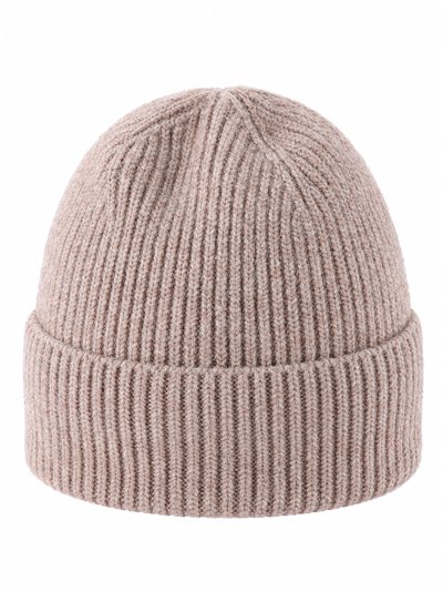 Gorro de punto canalé con brillo sutil