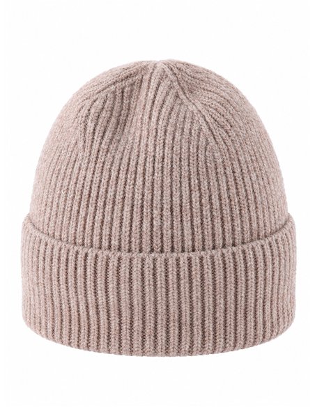 Gorro de punto canalé con brillo sutil