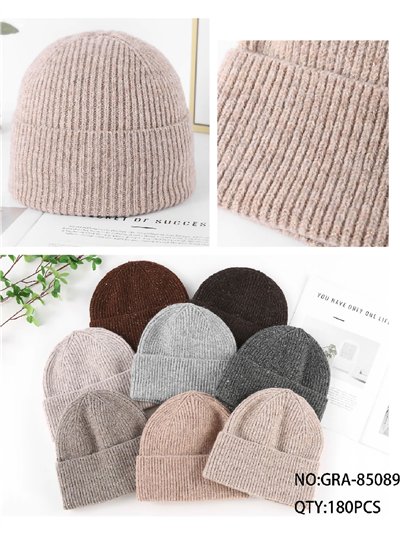 Gorro de punto canalé con brillo sutil 2