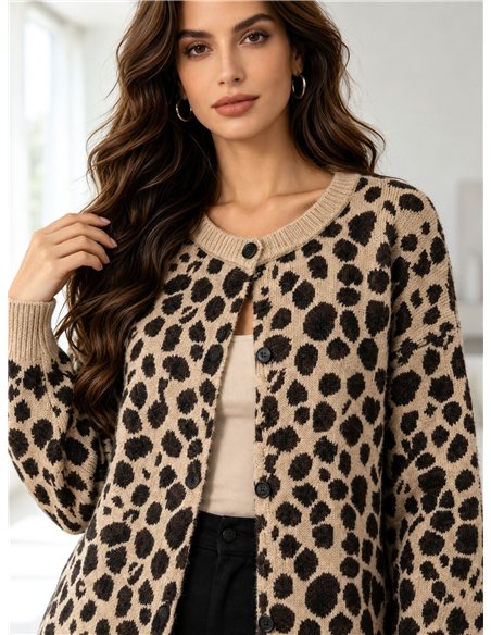 Leopard print longline cardigan