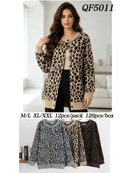 Leopard print longline cardigan