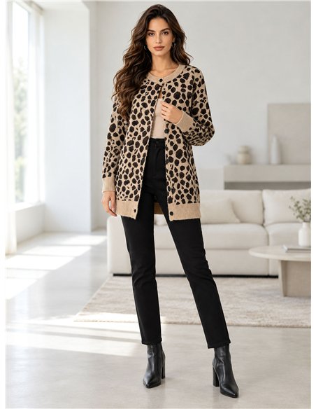 Leopard print longline cardigan