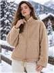 Faux shearling quilted knit jacket
