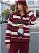 Conjunto Jersey rayas con oso y pantalón