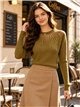 Jersey de canalé escote con tul y strass