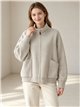 Zip knit jacket with patch pockets