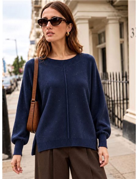 Jersey amplio con mini lentejuelas