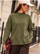 Jersey cuello perkins con botones laterales