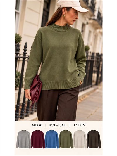 Jersey cuello perkins con botones laterales 2