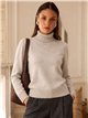 Jersey cuello vuelto con mini lentejuelas