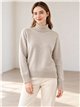 Jersey cuello vuelto con mini lentejuelas