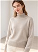Jersey cuello vuelto con mini lentejuelas