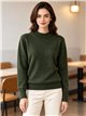 Jersey cuello redondo con mini lentejuelas