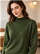 Jersey cuello redondo con mini lentejuelas