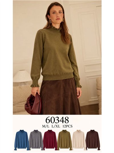 Jersey cuello volante con mini lentejuelas 2