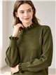 Jersey cuello volante con mini lentejuelas