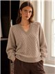 Jersey cuello pico con relieve de escamas