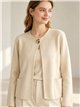 Jewel button open knit cardigan