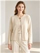 Jewel button open knit cardigan