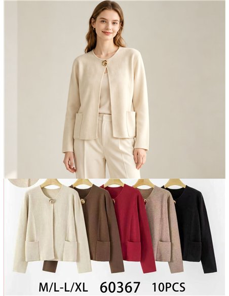 Jewel button open knit cardigan