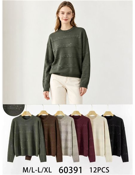 Faixas de malha com mini lantejoulas