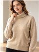 Jersey cuello vuelto con relieve de lunares