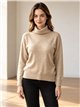 Jersey cuello vuelto con relieve de lunares