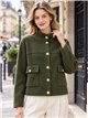Gold button cropped knit jacket