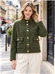 Gold button cropped knit jacket
