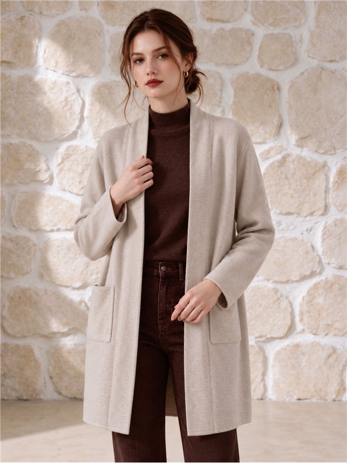 Longline open knit cardigan